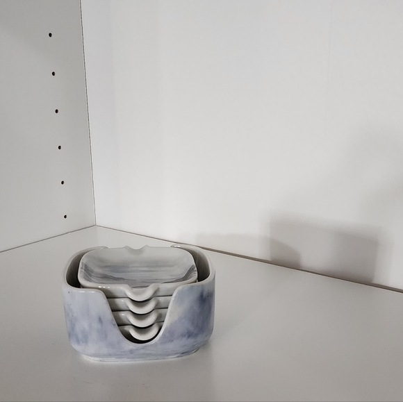 Hand Painted Tea Bag Plate Set - Picture 5 of 6